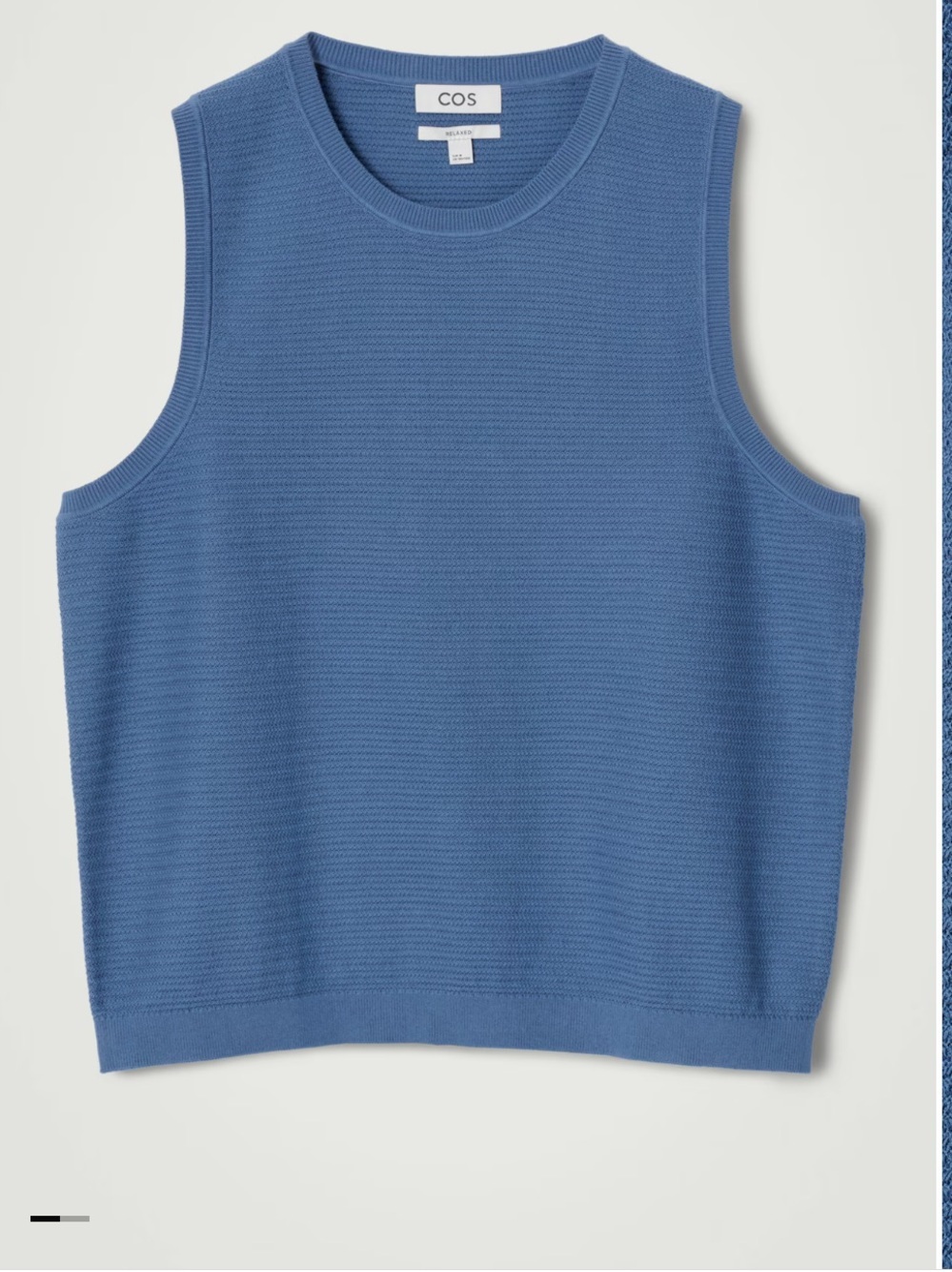 COS Textured Knit Cotton Tank Top Vest Unisex Relaxed Fit